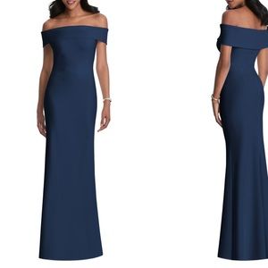 Off the shoulder stretch crepe gown